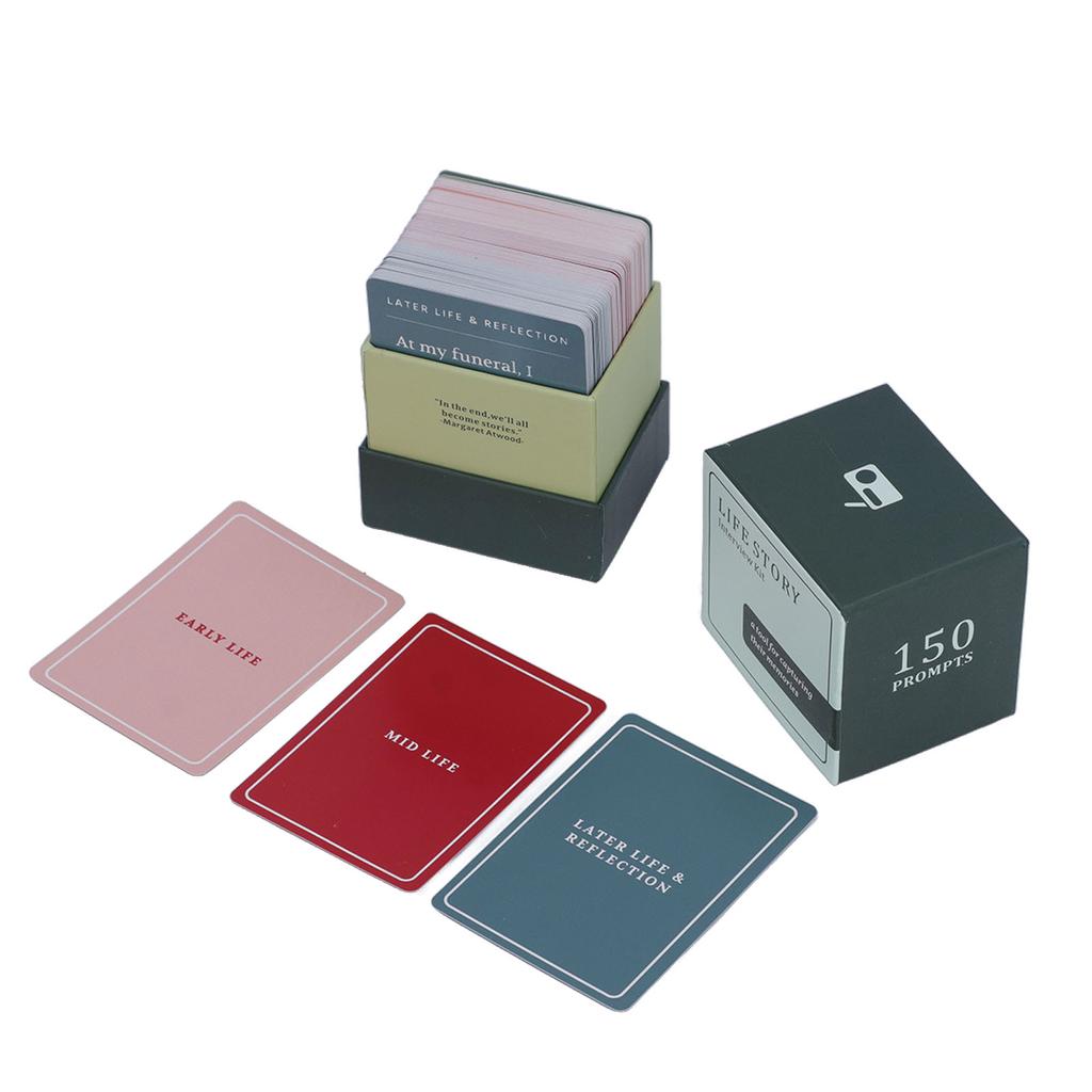 Life Story Interview Kit Cards 150PCS Paper Intergenerational Conversation Cards for Home