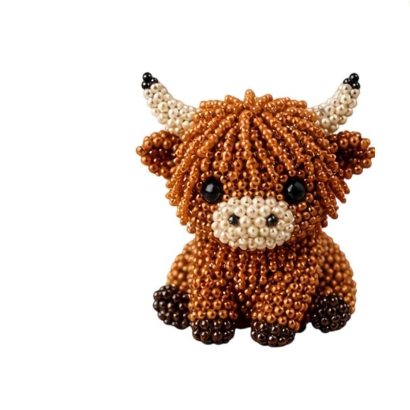 Cute Diy Handmade Colorful Beaded Animal Figurines Material Kit Perfect For Home Desktop Decor Ideal Gifts For Craft Lovers