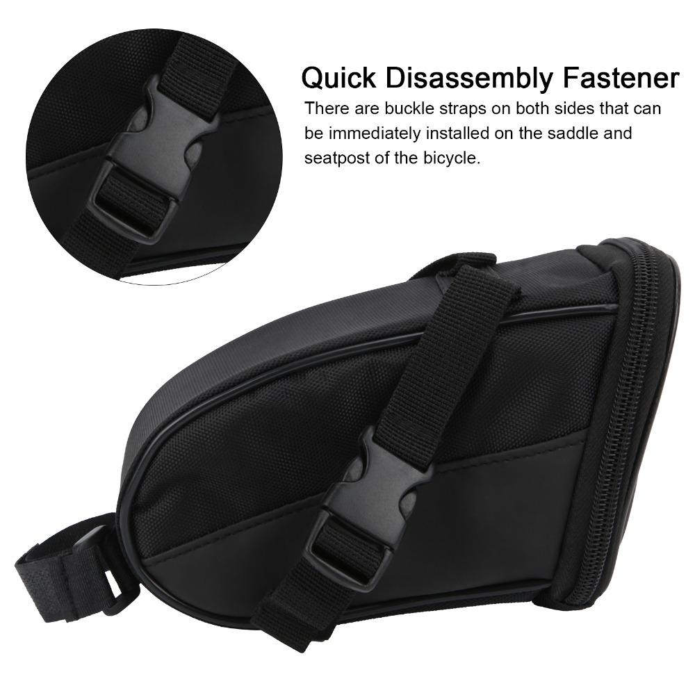 Leather + 1680D Oxford Cloth Bicycle Tail Bag Easy Install Bike Saddle Packs Bike Storage