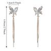 Dangle Butterfly Tassel Drop Earrings Shiny Zircon Stud Earrings Long Pendant Earrings  Party