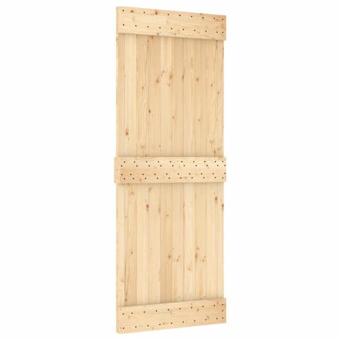 VidaXL Sliding Door and Hardware Kit 80x210 Cm Solid Pine, Interior Door, Interior Barn Door 3203180