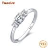 Tancise Classic 925 Sterling Silver Zircon Ring Ladies Jewelry Wedding Promise Party Gift