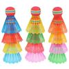 6Pcs Plastic Colorful Badminton Shuttlecocks Colorful Badminton Trainer Durable Badminton Ball
