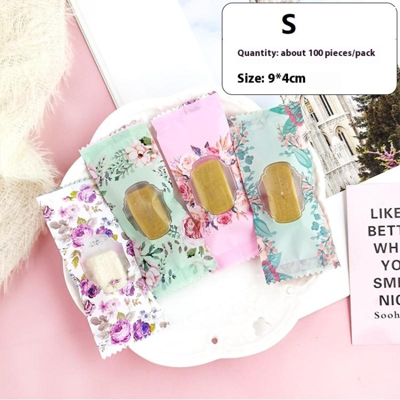 100 шт. Цветочный пакет для печенья, обертка для конфет, кондитерский мешок, самодельная упаковка для печенья ручной работы, пластиковая упаковка для свадебной вечеринки, кухни