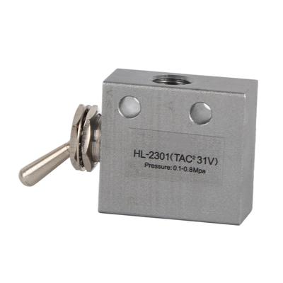 HL2301 3-позиционный 2-портовый тумблер Пневматический механический клапан