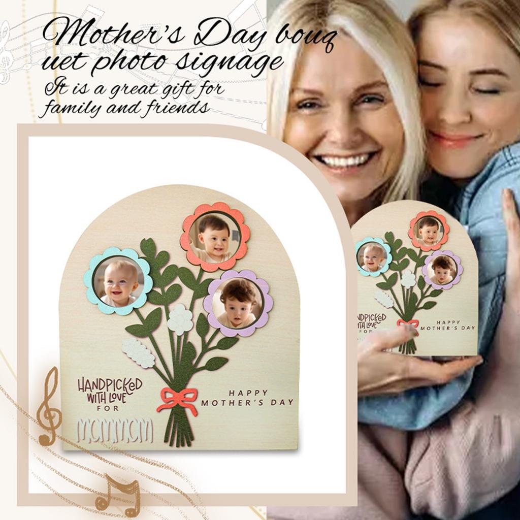 Креативный милый деревянный подарок на День матери Букет на День матери Фотоэтикетка
