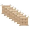 Garden Chairs 8 pcs with Beige Cushions Solid Teak Wood