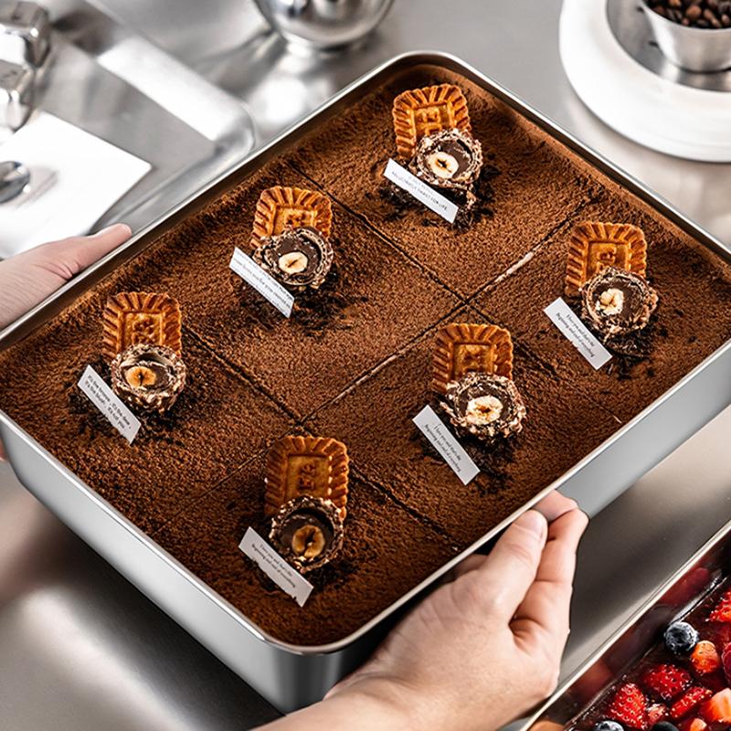 Форма для тирамису из нержавеющей стали, противень для торта, контейнер для формирования торта с крышкой, коробка для хранения торта, бытовые инструменты для выпечки десертов