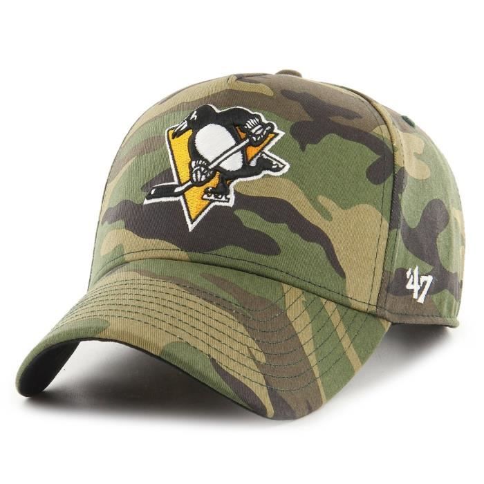 Casquette ajustable - 47 Brand - GROVE - Pittsburgh Penguins - 100% coton - Blanc - Sportswear