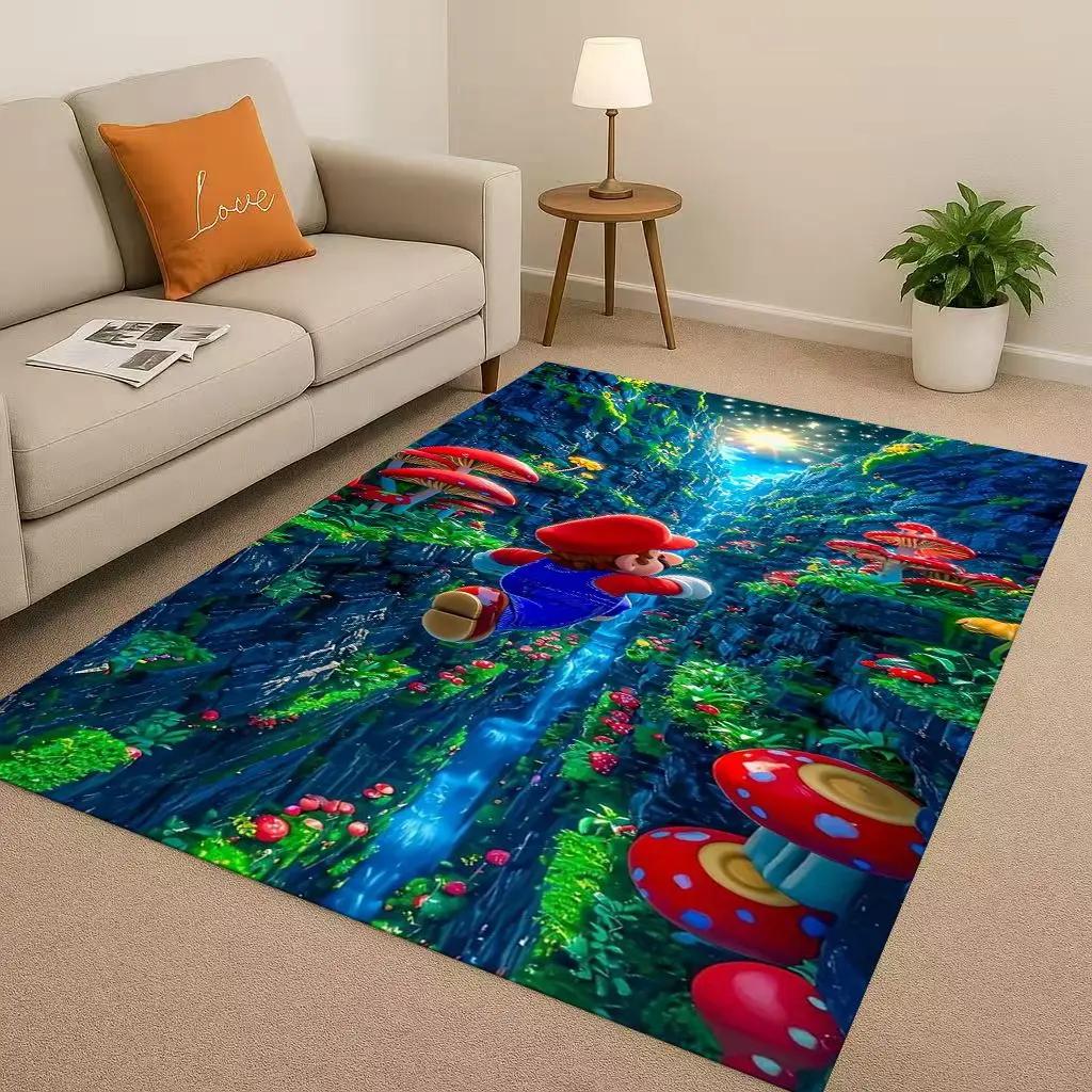 3D Mario Game Cartoon Christmas Gift Living Room Non-Slip Area Rug Carpet For Bedroom Playroom Sofa,Home Decor Doormat