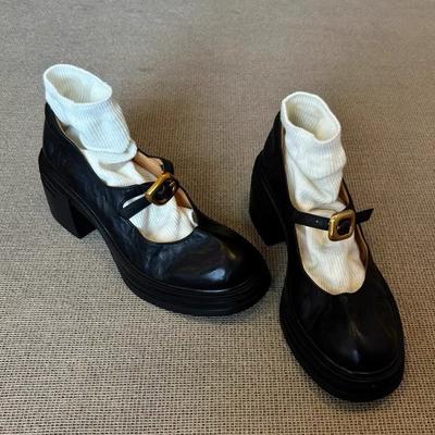 Ретро туфли Мэри Джейн с круглым носком, новые туфли с мелким вырезом и ремешком на толстом каблуке