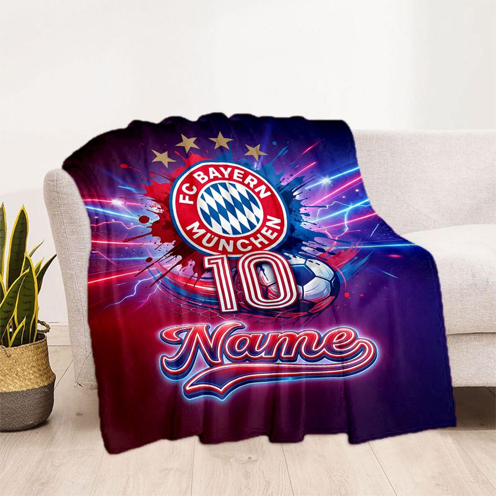 Bayern Munich Fan Gear Customize Your Name Blanket Lightweight Customizable Blanket Soft Warm Cozy for Chair Bed Couch Sofa for All Occasions
