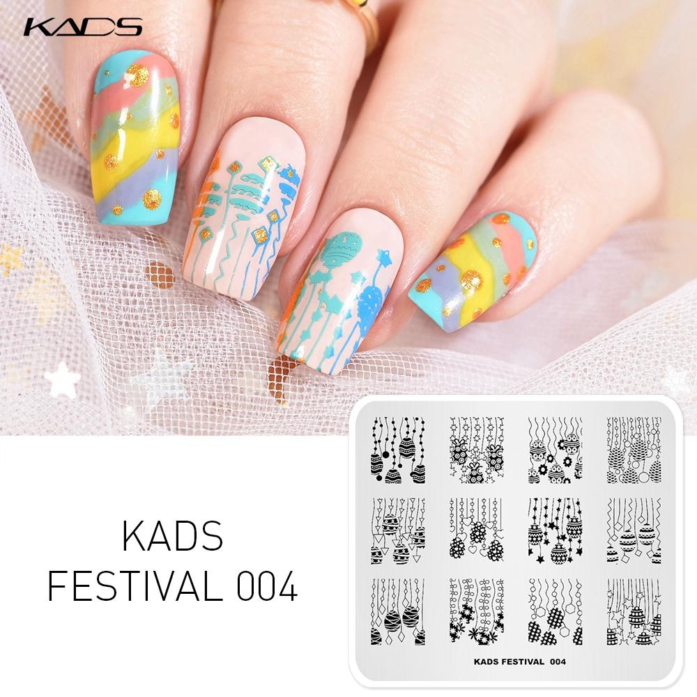 kads Фестиваль 004 пластины для штамповки ногтей штамповка изображений пластина DIY штамп шаблон инструмент для ногтей