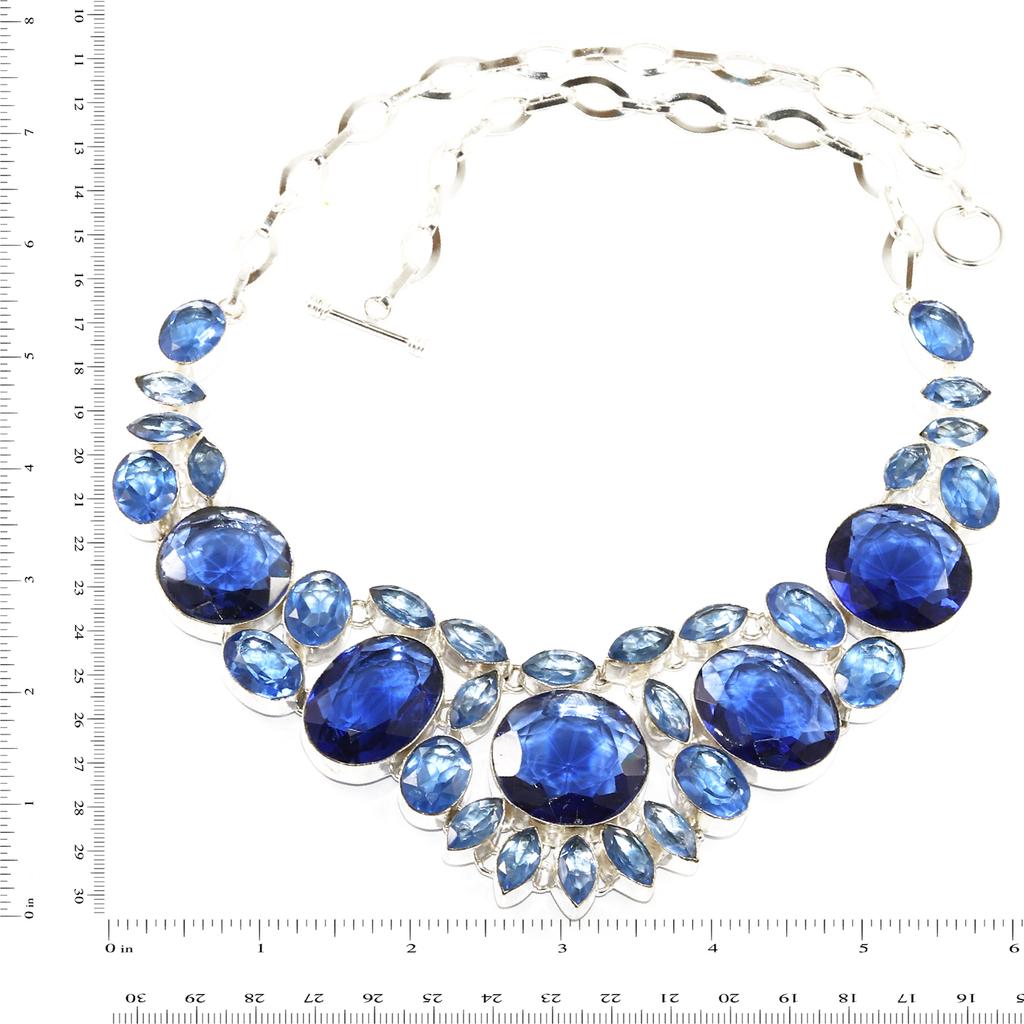 Серебряное ожерелье с драгоценным камнем из кварца танзанита, друзья, 16-18 дюймов