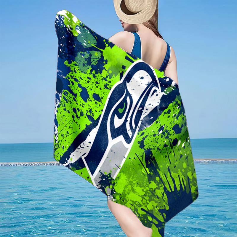 Seahawks Team Spirit Microfiber Beach Towel, Lightweight And Quick-Dry, for Summer Travel, Beach Essential, Swimming Pool