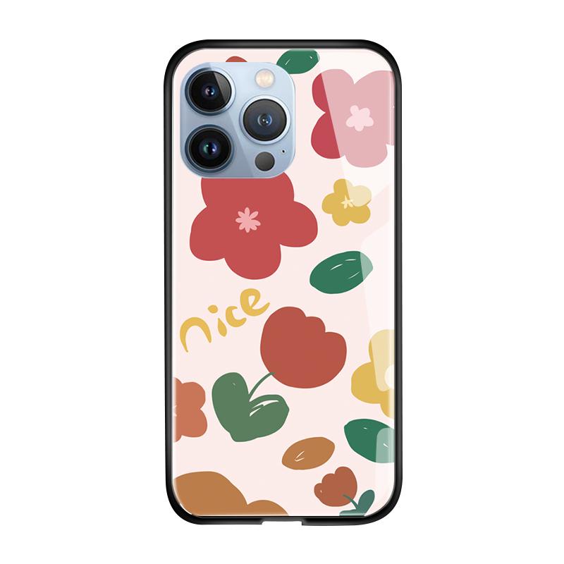 Чехол для телефона из закаленного стекла для iPhone 11 12 13 14 15 16 17 Redmi 10 12 14C Note10 Note14 Xiaomi 11Lite PocoC75 Мягкий край Ударопрочный Гладкий чехол