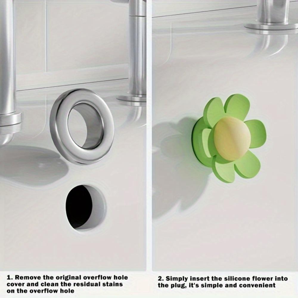 2PCS Bathroom Sink Drain Stoppers Durable Bathtub Washbasin Leakproof Covers Flower Design Odor Proof Seal Sink Accessories