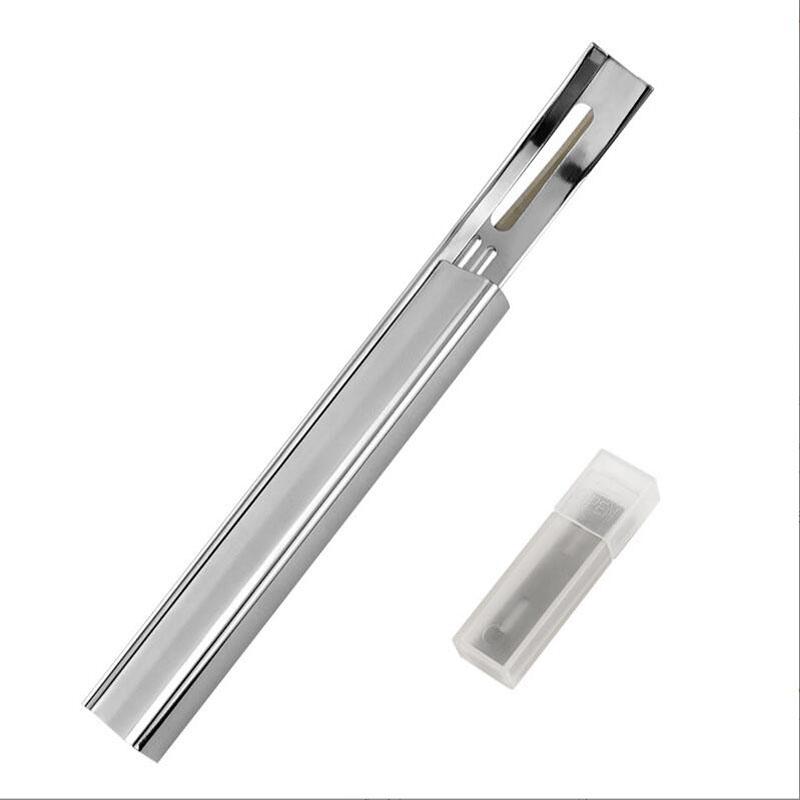 Металлические кожаные безопасные скобели Наборы Инструмент для резки своими руками Запасное лезвие Утончение Кожаное ремесло Скивинг Черный Серебристый