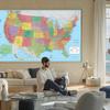 Карта Соединенных Штатов Америки - Административная карта, Безрамная, Для спальни, гостиной, офиса, общежития, Декор для стен с картой мира, Образовательные/Туристические принадлежности