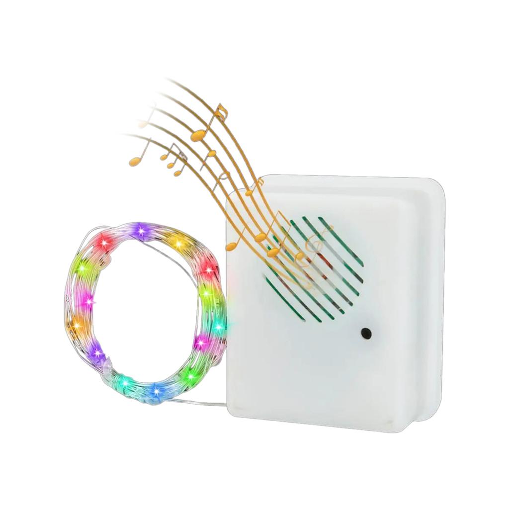Battery Operated Music Sound Control String Fairy Lights LED Wire Christmas Light with Remote
