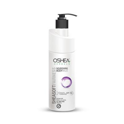 Oshea Herbals SheaSoft Увлажняющее Молочко для Тела Осветляющее и Питательное для Всех Типов Кожи | SPF 15 с Увлажнением 24+ Часов | Обогащено Шелковицей и Солодкой E