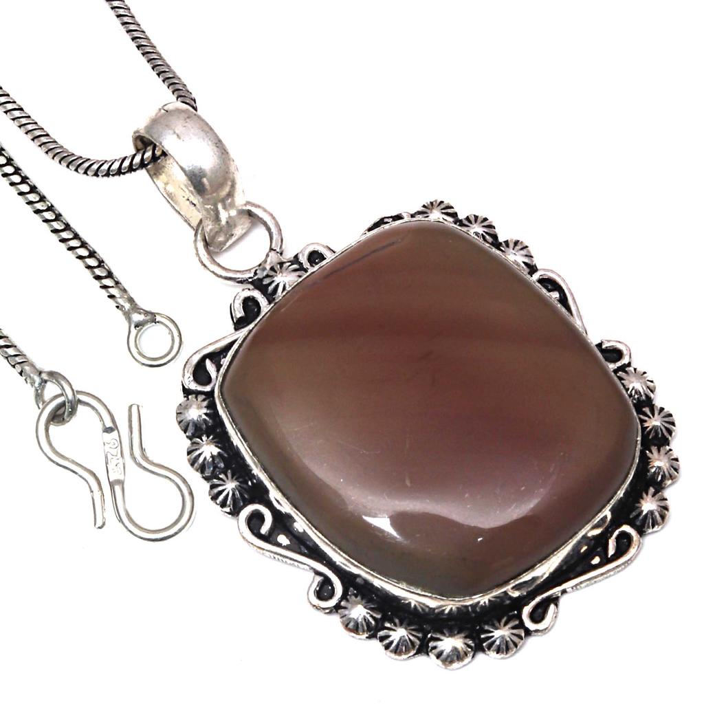 Pendant Imperial Jasper Gemstone Handmade Gift For Her Silver Jewelry 2"