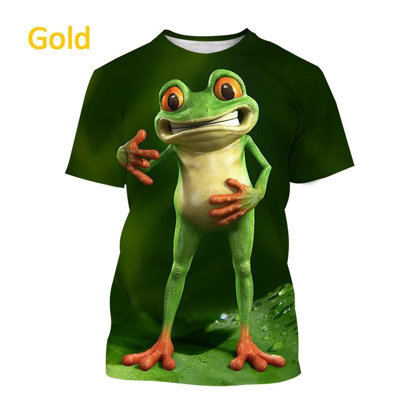 Fashionable Tree Frog 3D Printed T-shirt Fun Animal Men's and Women's Fun Hip Hop Style Short Sleeve Top