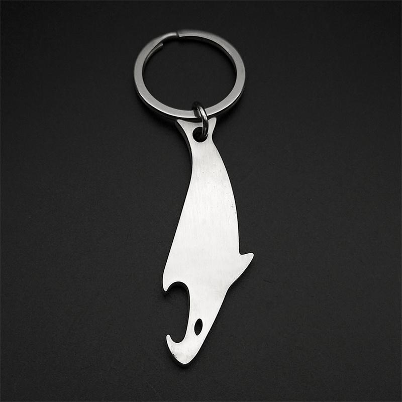 New Design Shark Beer Bottle Opener Key Ring For Women Men Stainless Steel Silver Color Fish Opener Keychain Jewelry Gifts 1