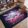 Neon Abstract Theme Soft Crystal Velvet Rug Custom Name & Text Print Non Slip Floor Rug for Bedroom Living Room