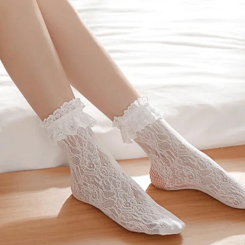 Сексуальные кружевные сетчатые носки из смешанного волокна, прозрачные эластичные сетчатые носки до щиколотки, тонкие женские крутые носки