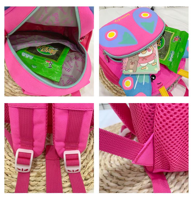 Летний детский рюкзак Anti-Lost 2024 года: Красочный дизайн мультяшной бабочки