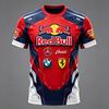 Red Bull Футболка с 3D-принтом в виде гоночного костюма, подходит для мужчин и женщин, повседневная спортивная футболка