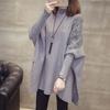 2022 Autumn And Winter New Loose Sweater Coat Women's Half-high Collar Pullover Wrap Swing Beading