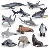 Simulated Killer Whale Devil Fish Sea Lion Penguin Dolphin Marine Animal Diver Model Set Static Ornament Toy