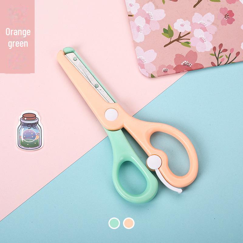 Безопасные детские ножницы Macaron Color с защитой от защемления и эластичным пластиком для резки бумаги
