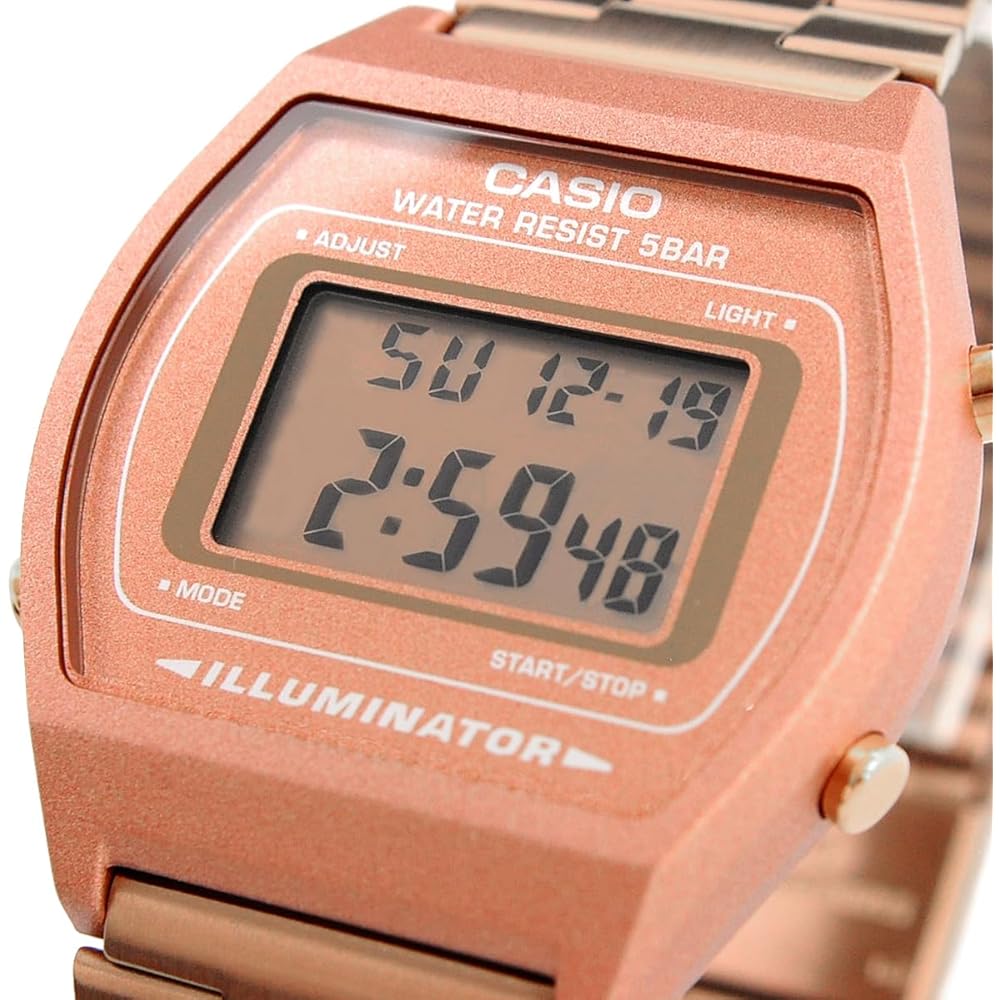 Casio Винтажная серия B640WC-5A Унисекс Цифровые часы Розовое золото Зарубежная модель