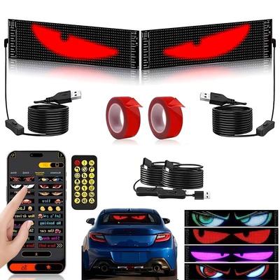Автомобильный светодиодный дисплей, гибкая RGB-подсветка в виде глаз с управлением через приложение и пульт дистанционного управления, программируемый по Bluetooth экран на заднее стекло автомобиля для украшения салона.