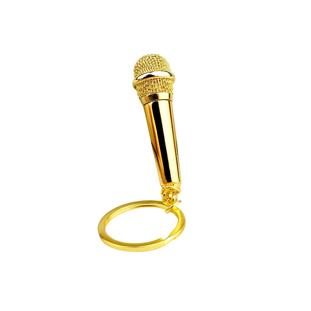 Microphone Pendant Keychain Simulation Mic Shaped Keyring Fashionable Bag Charm Stylish Accessory for Music Lovers