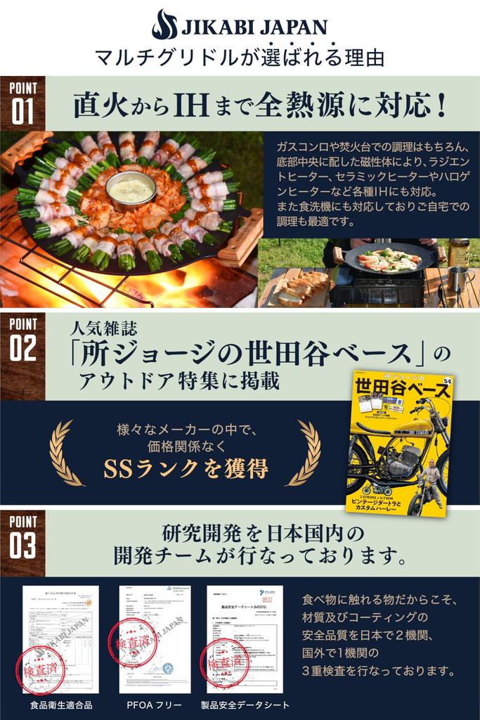 JIKABIJAPAN Многофункциональная сковорода для жарки на открытом воздухе из японского железа [Оригинальный продукт] (33см)