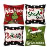 4Pcs Grinch Christmas Pillow Covers For Christmas Home Decorations, 45X45Cm