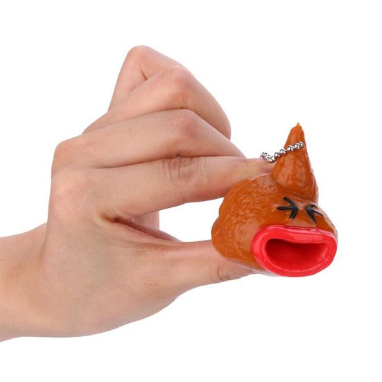 Anti-stress Tongue Out Poop Toy Universal Finger High Elasticity Tricky Squeeze Prank