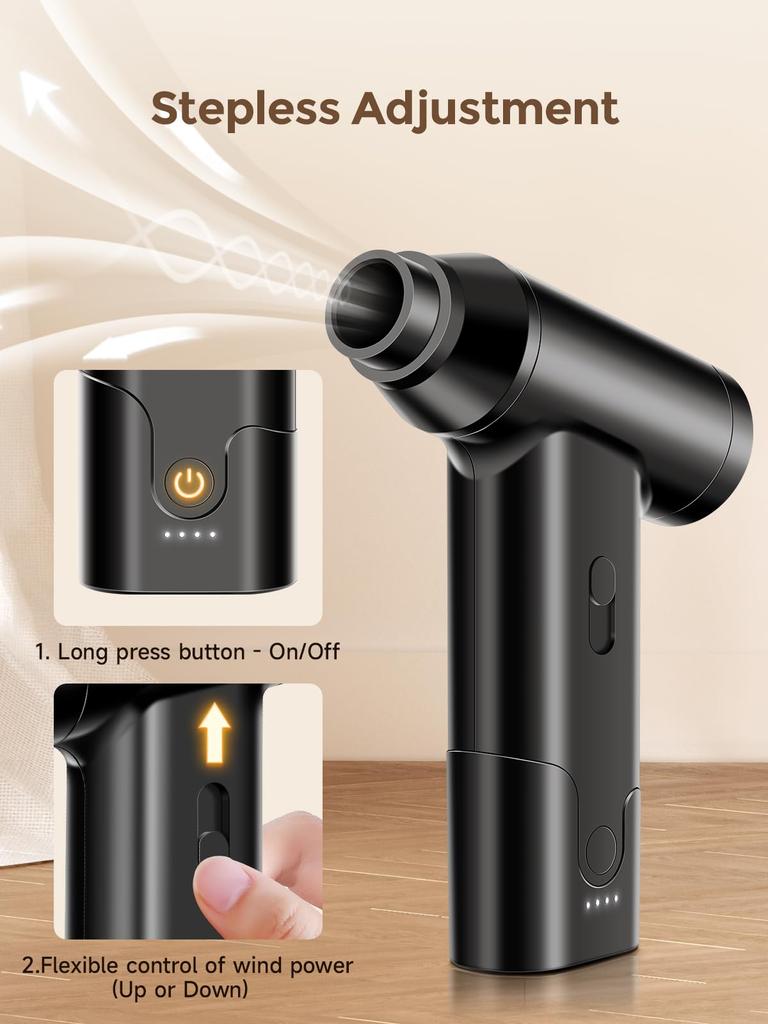 Electric Air Duster, 110000RPM Mini Air Duster, Powerful Alternative To Compressed Air Cans, Portable CVT Keyboard Cleaner