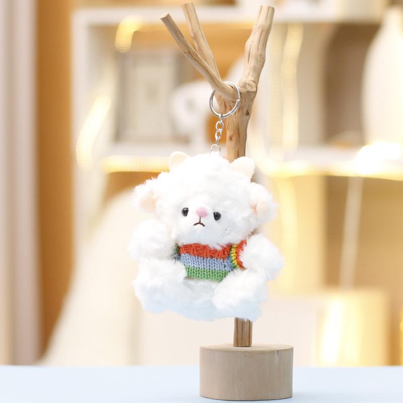 Wear Sweater Sheep Plush Keychain With Soft Short Pile For Girls Bag Decor And Gift