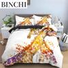 Cartoon Giraffe King Queen Duvet Cover Boys Girls Animal Bedding Set Wildlife Quilt Cover Polyester Comforter