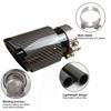 63mm Inlet 89mm Out Glossy Carbon Fiber Car Exhaust Pipe Tail Muffler Tip Cover
