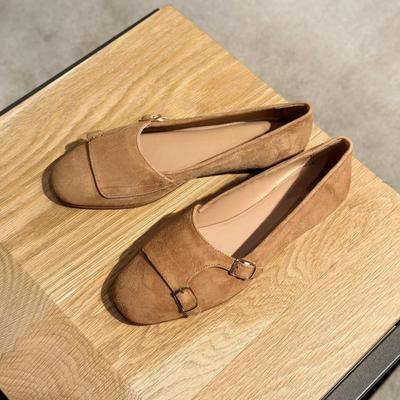 Женские шикарные туфли Мэри Джейн с металлической пряжкой, туфли-лодочки на плоской подошве в стиле ретро, осенние женские удобные мокасины на мягкой подошве 2024 года