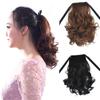 Hort Wavy Ponytails Drawstring Ponytail Extension Black Brown Color Quick Style Synthetic Hairpiece for Women Daily & Party Use