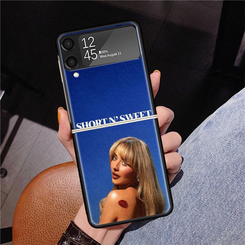 CR66 S-Sabrina C-Carpenter Чехол для телефона для Samsung Z Flip 7 6 5 4 3 Galaxy ZFlip7 ZFlip6 ZFlip5 ZFlip4 ZFlip3 5G Печатный чехол