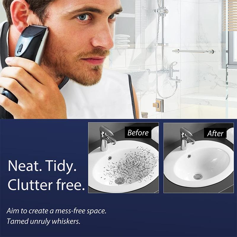 Фартук-нагрудник для бороды, улавливатель обрезков волос бороды для бритья и стрижки с 2 присосками, подарки для мужчин по уходу за волосами