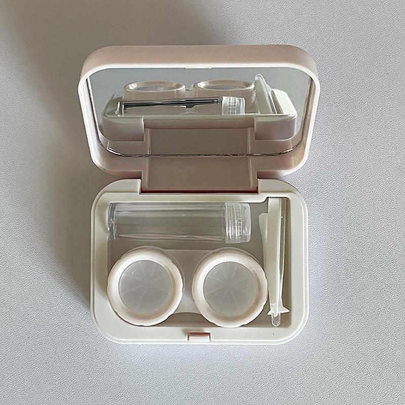 Милый мультяшный футляр для контактных линз, портативный футляр для контактных линз для девочек, контейнер для хранения красоты, дорожный набор